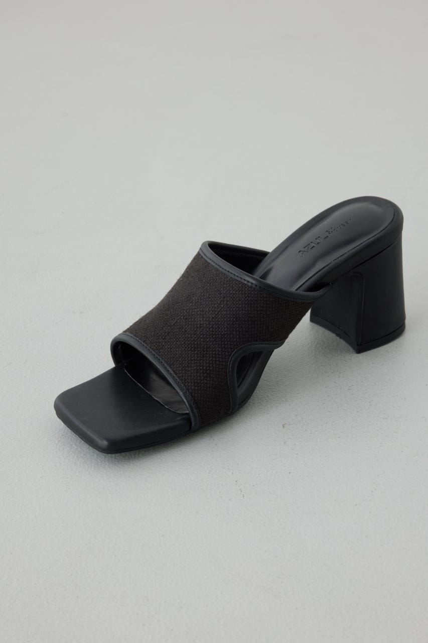 カットアウトヒールサンダル BLK L