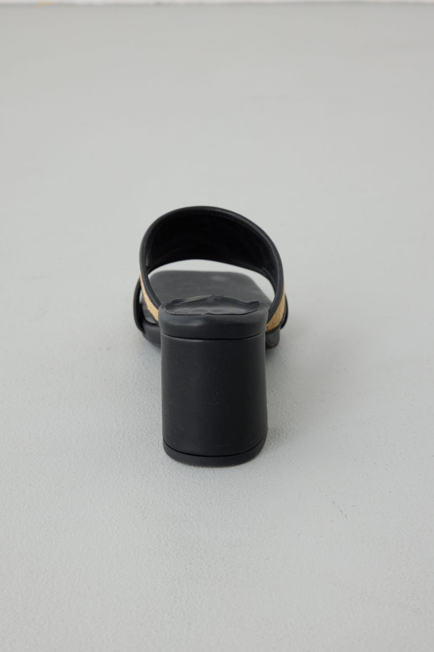 カットアウトヒールサンダル 柄BLK M