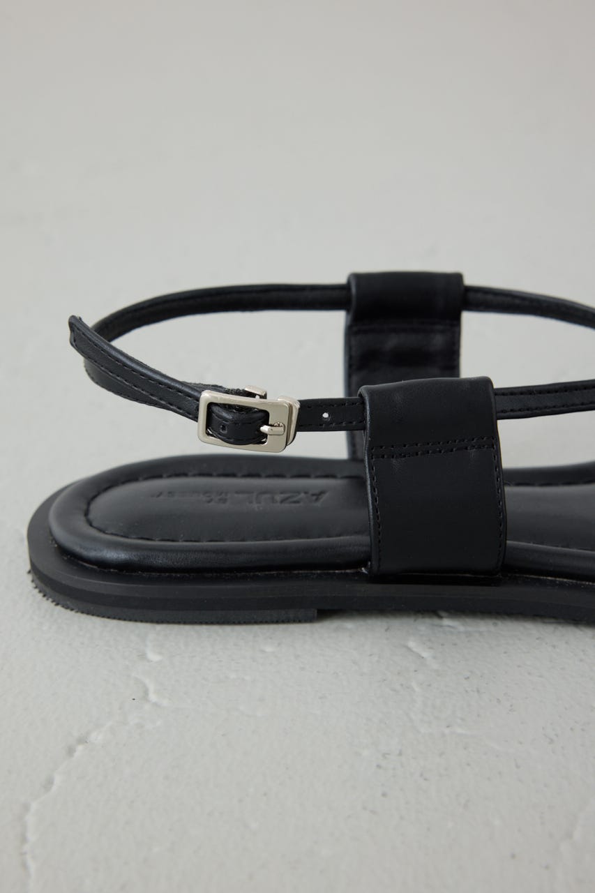 メタルパーツクロスデザインサンダル BLK L