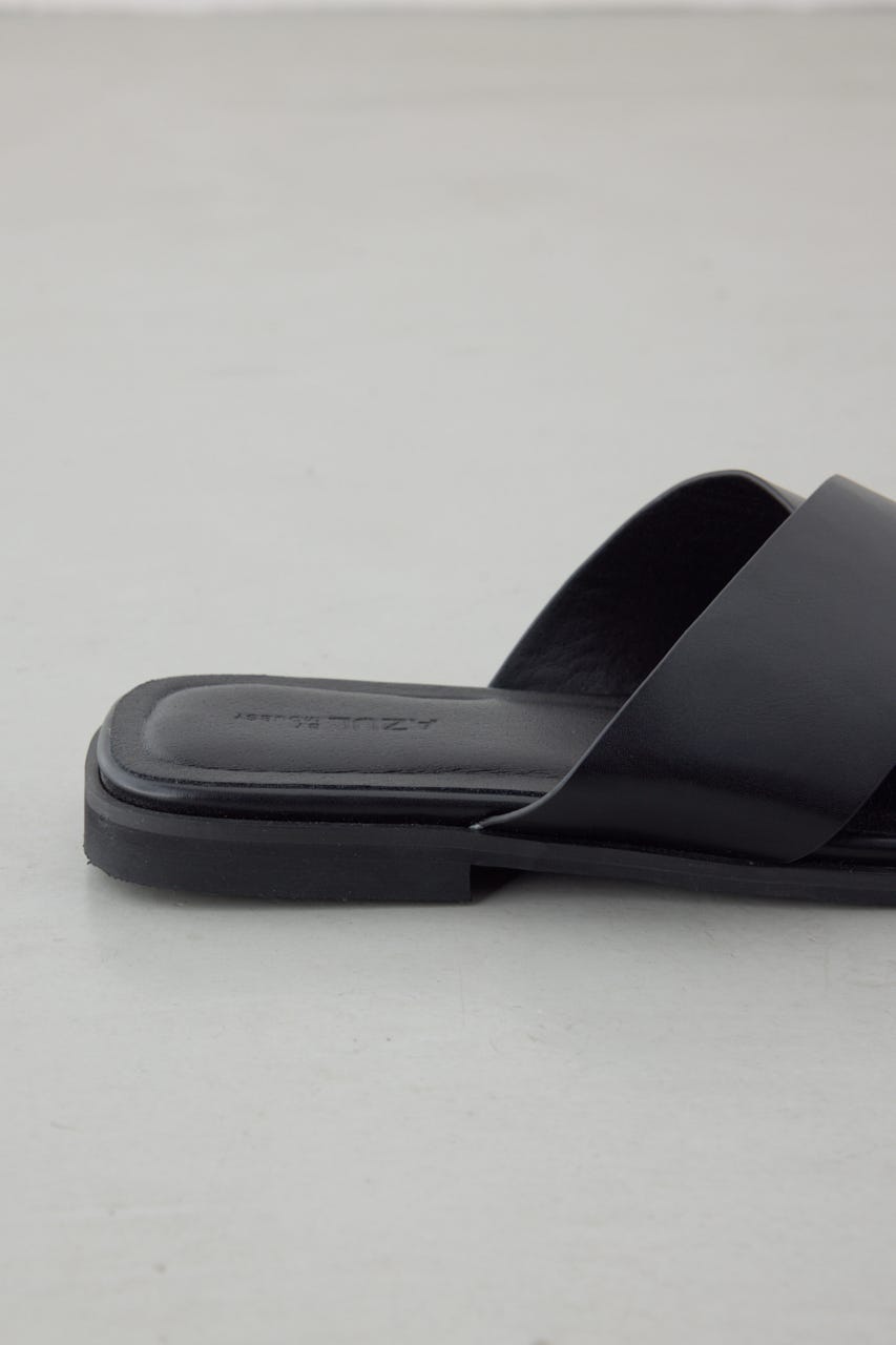 ワイドベルトフラットサンダル BLK M