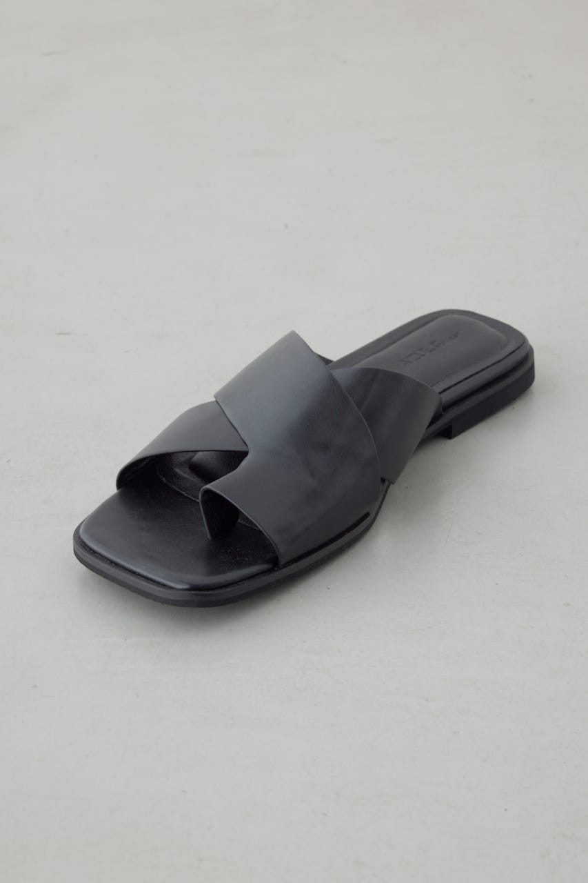 ワイドベルトフラットサンダル BLK M
