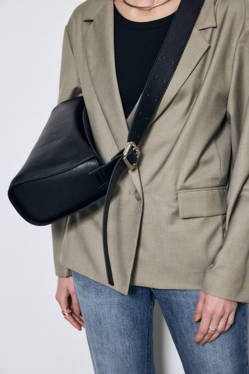 フェイクレザークロスボディバッグ BLK FREE