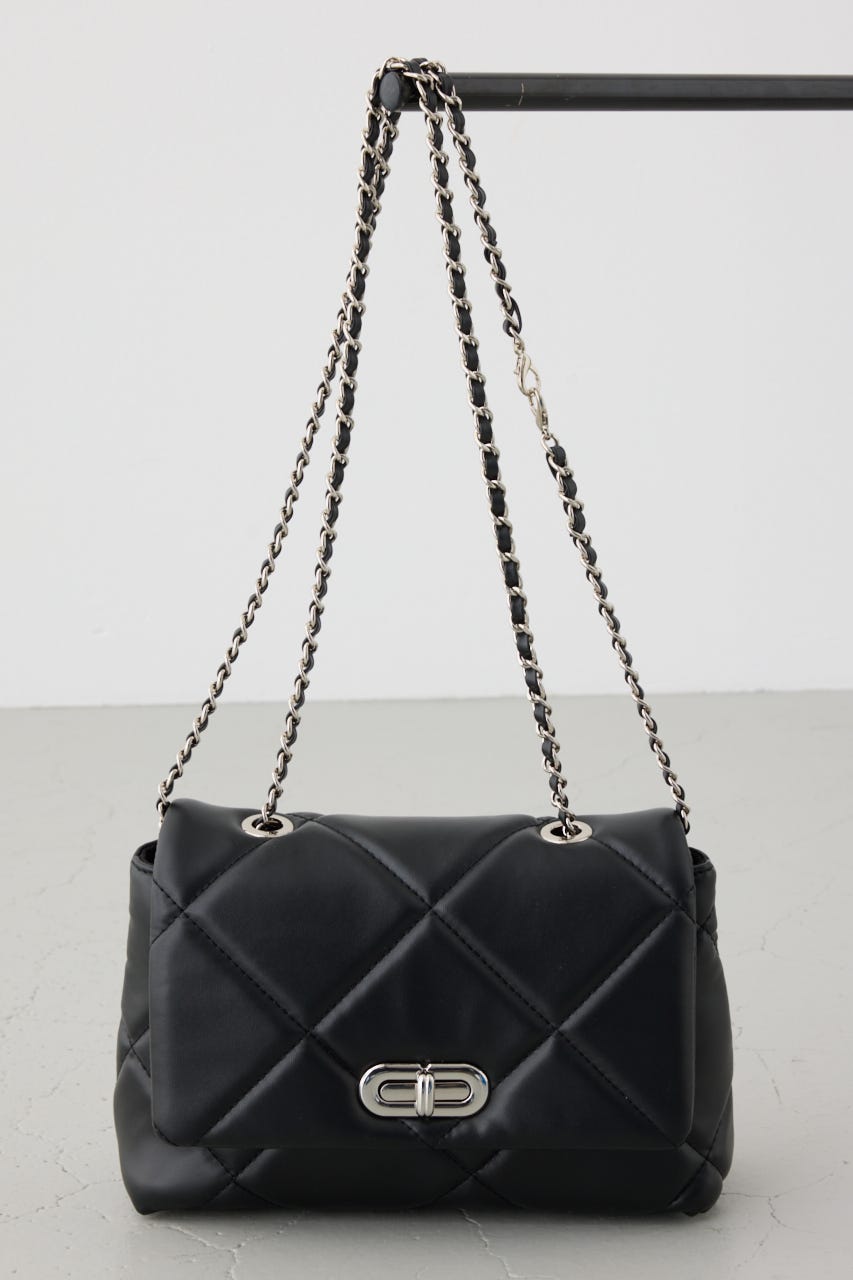 キルティングデザインフラップバッグ BLK FREE