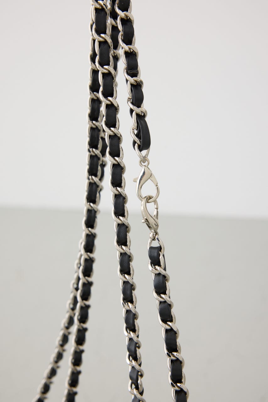 キルティングデザインフラップバッグ BLK FREE