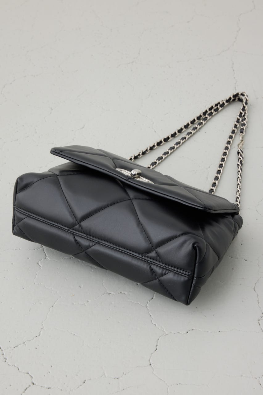 キルティングデザインフラップバッグ BLK FREE