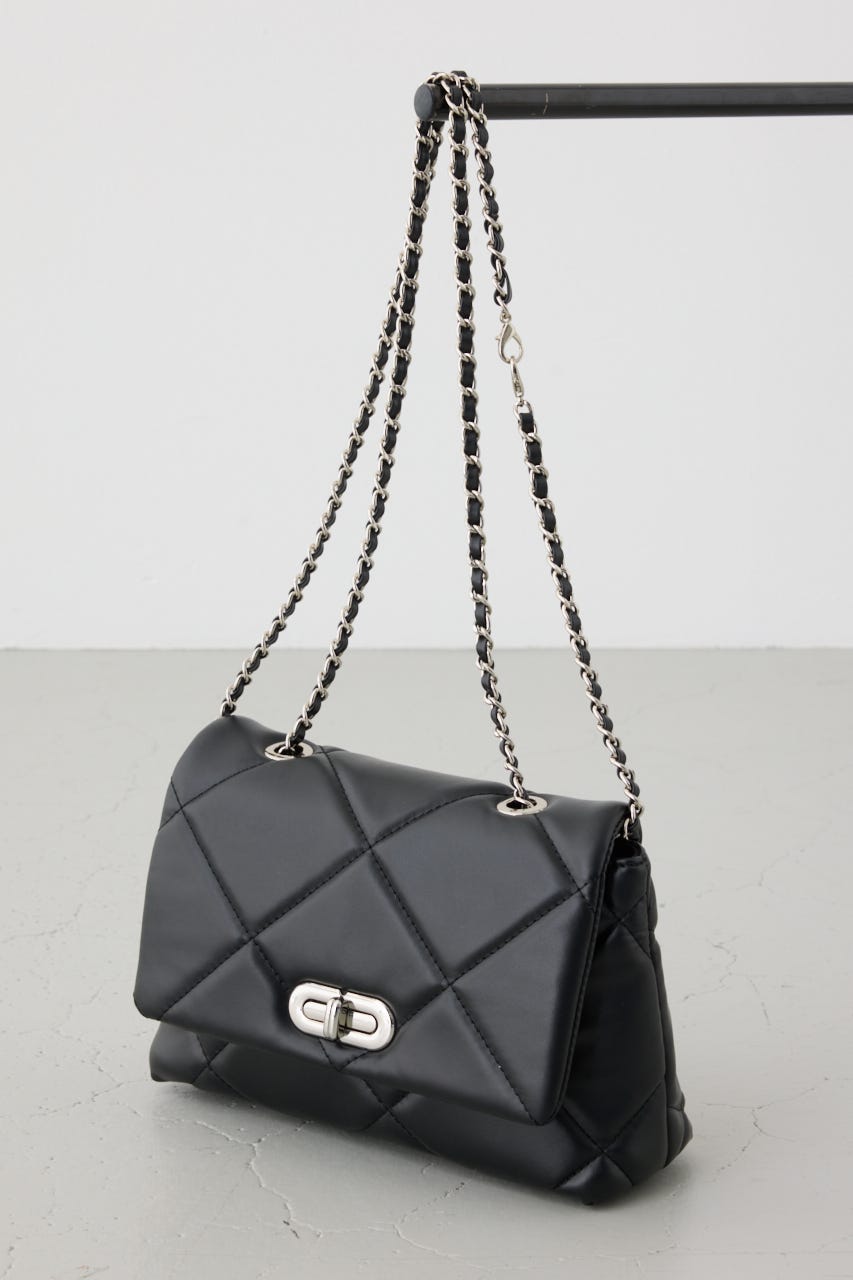 キルティングデザインフラップバッグ BLK FREE