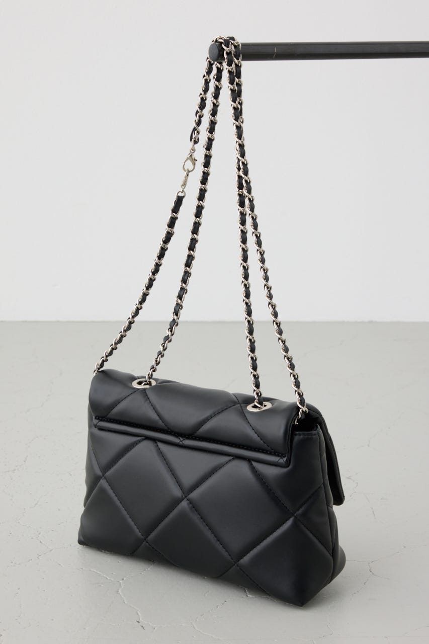 キルティングデザインフラップバッグ BLK FREE