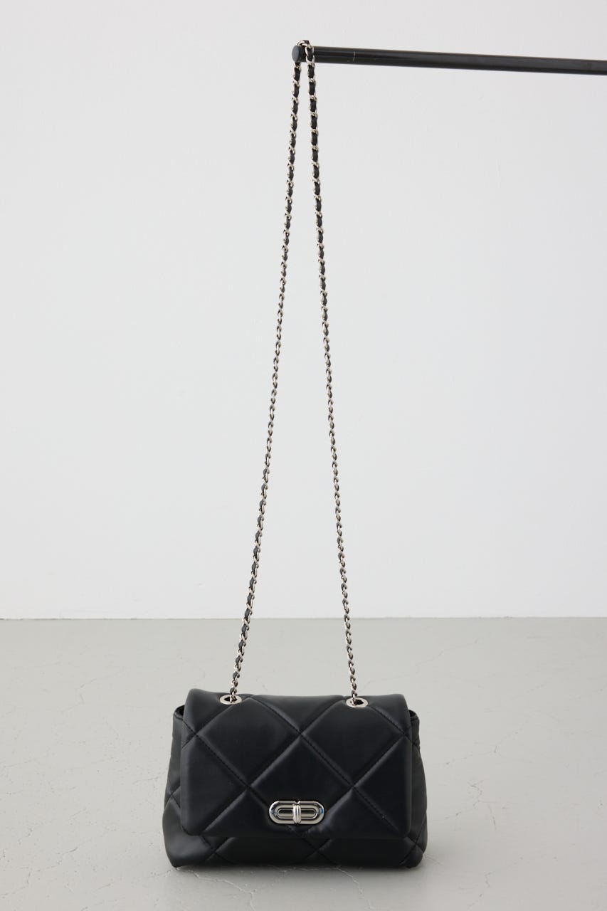 キルティングデザインフラップバッグ BLK FREE