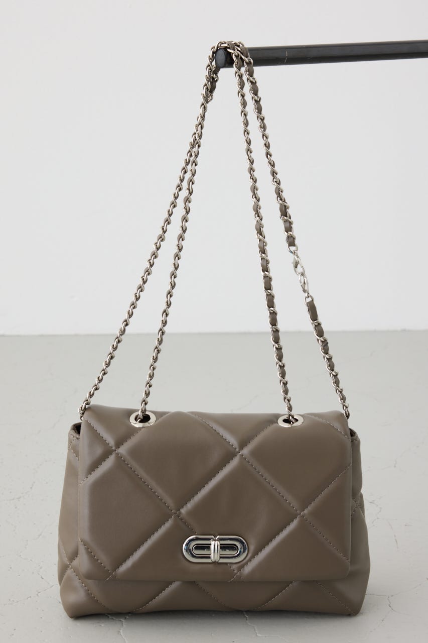 キルティングデザインフラップバッグ BRN FREE