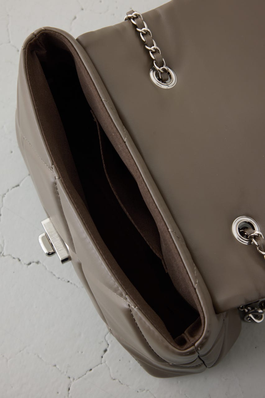 キルティングデザインフラップバッグ BRN FREE