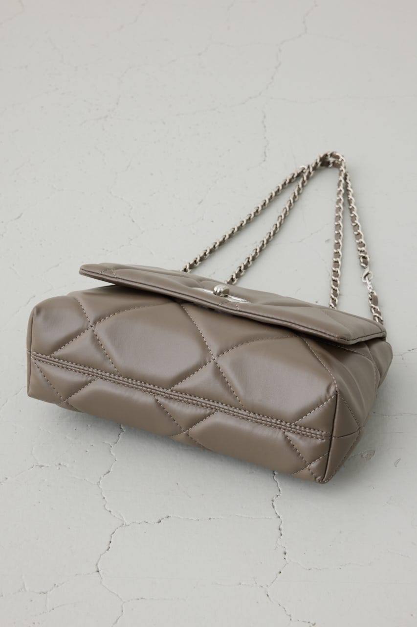 キルティングデザインフラップバッグ BRN FREE