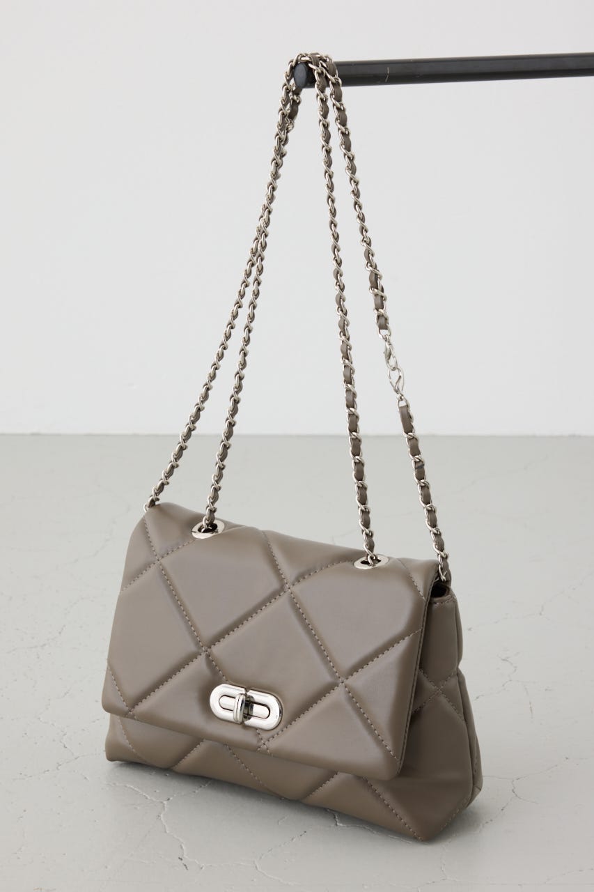 キルティングデザインフラップバッグ BRN FREE