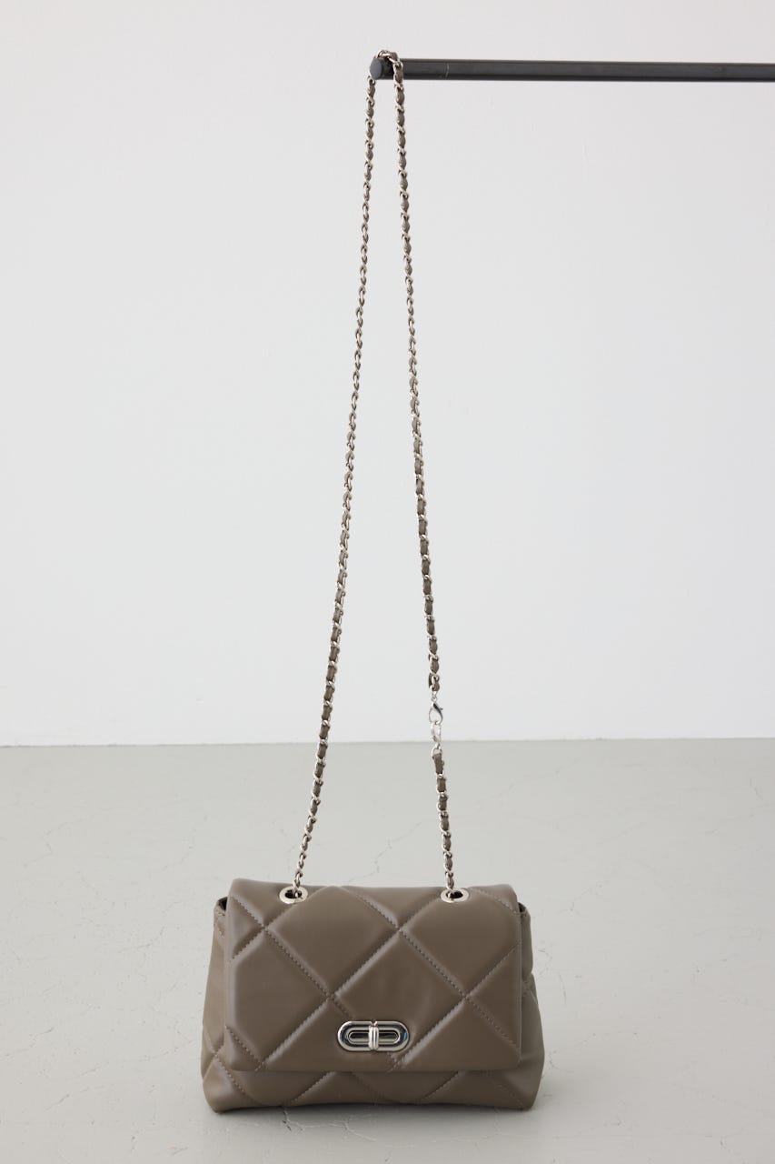 キルティングデザインフラップバッグ BRN FREE