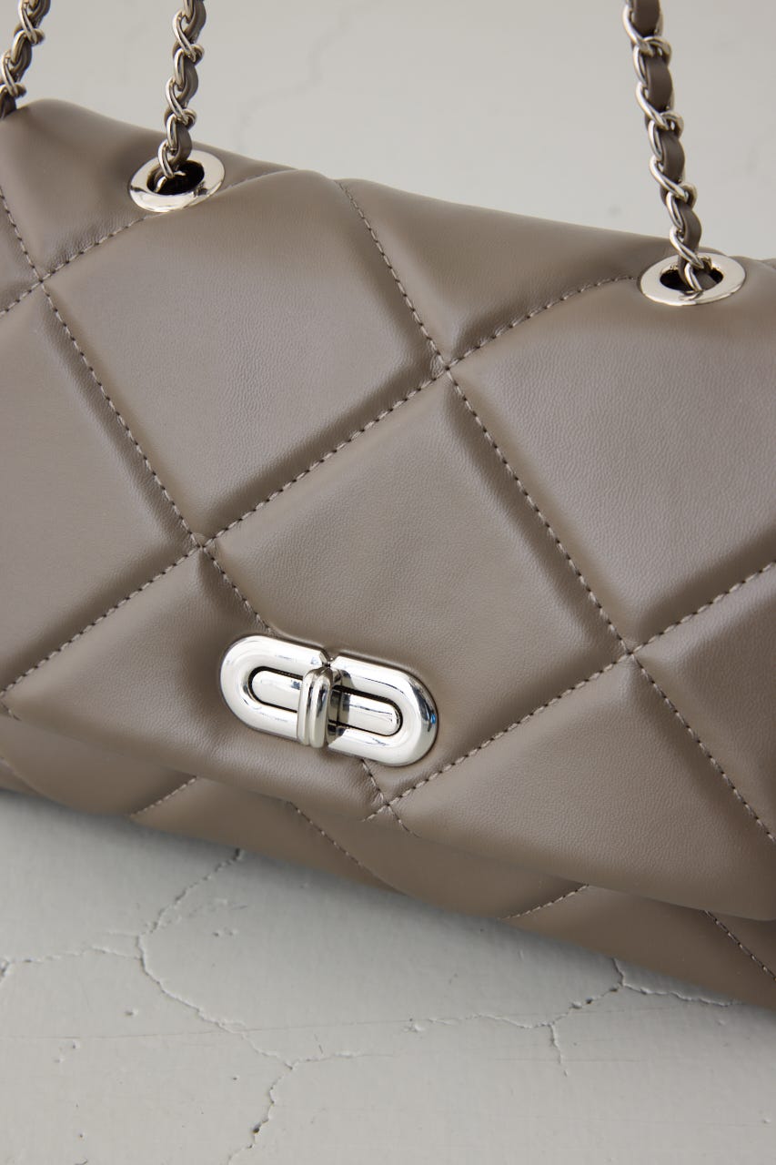 キルティングデザインフラップバッグ BRN FREE