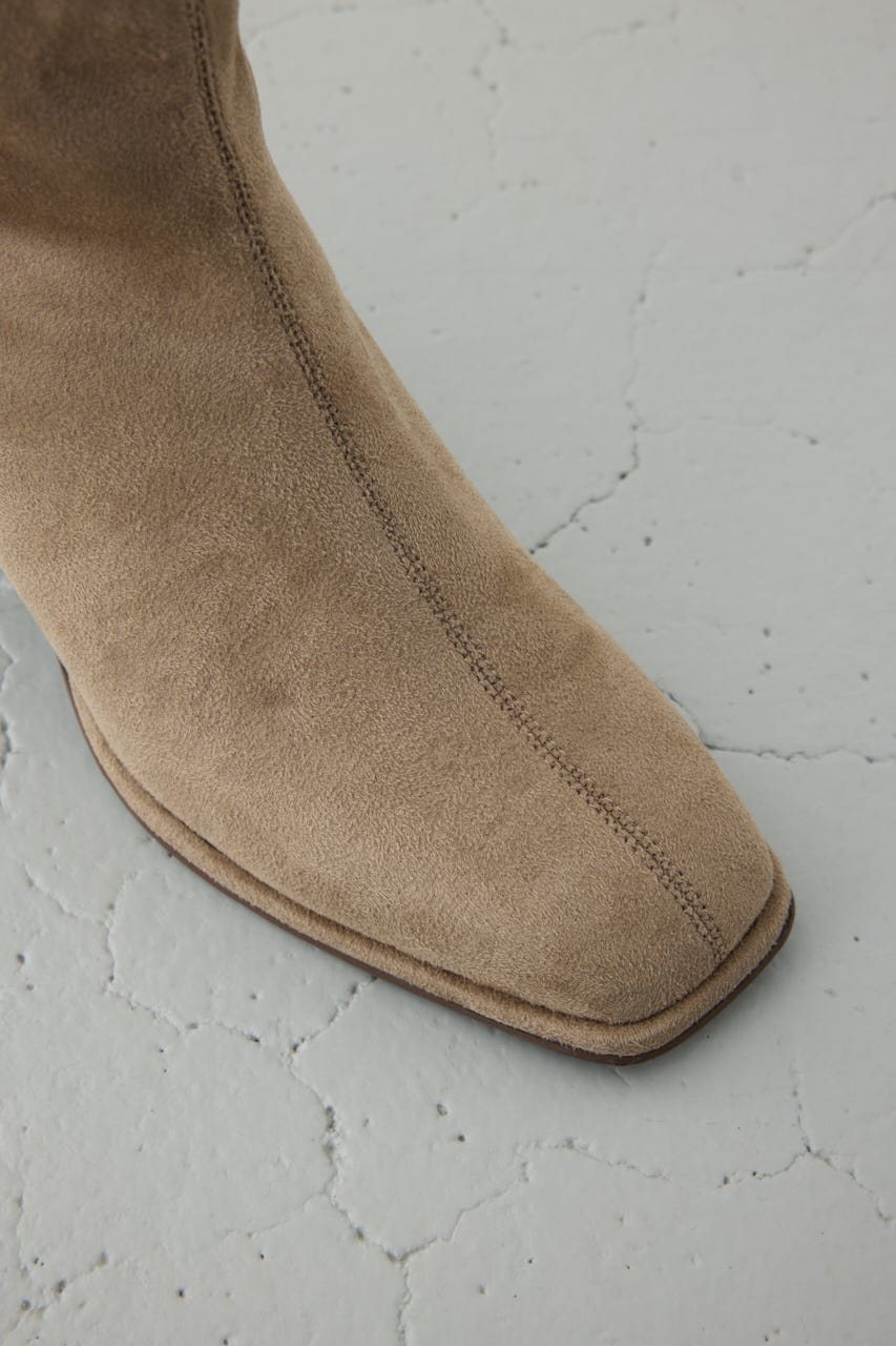 フェイクスエードショートストレッチブーツ BEG L