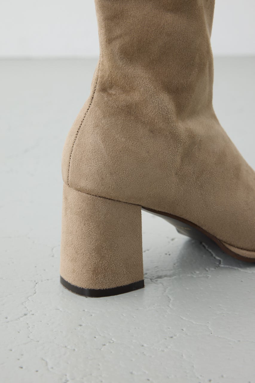 フェイクスエードショートストレッチブーツ BEG L