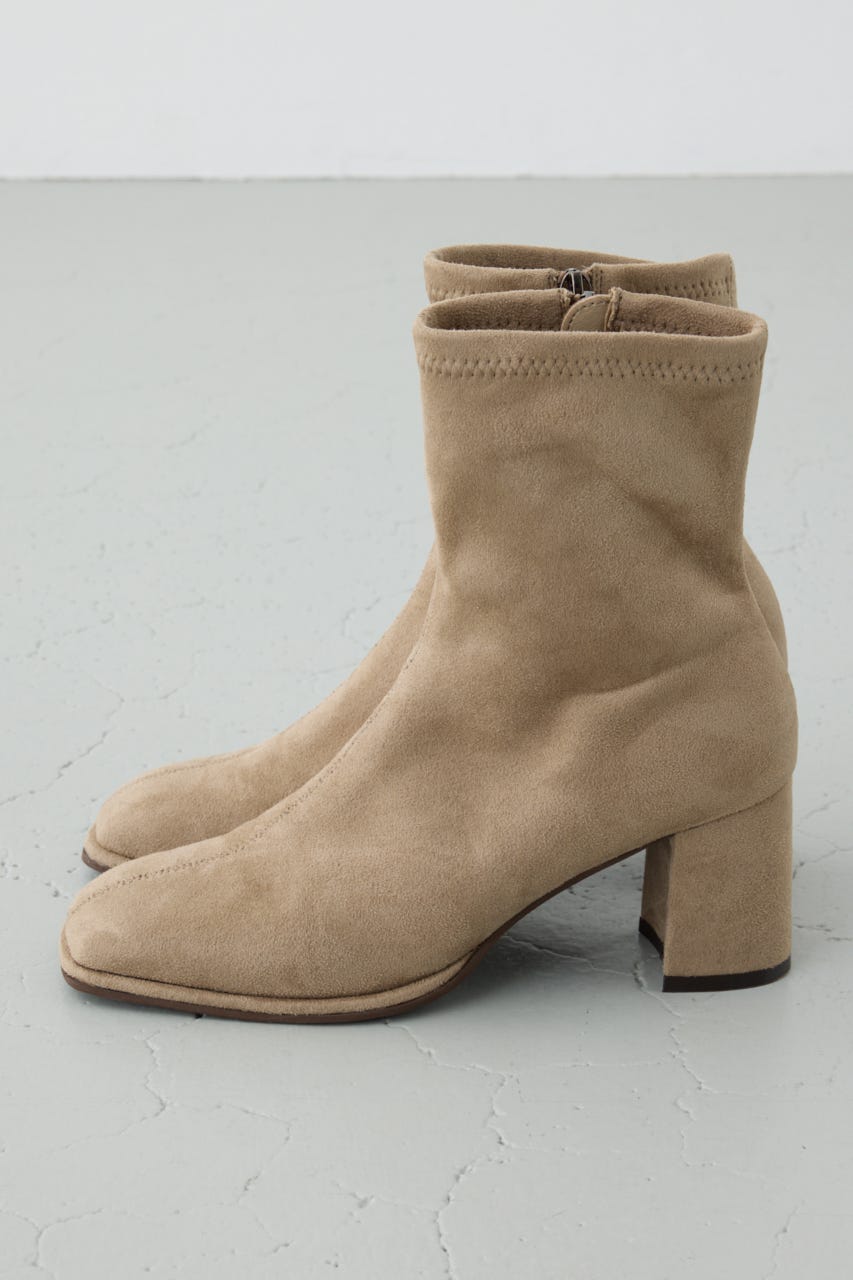 フェイクスエードショートストレッチブーツ BEG L