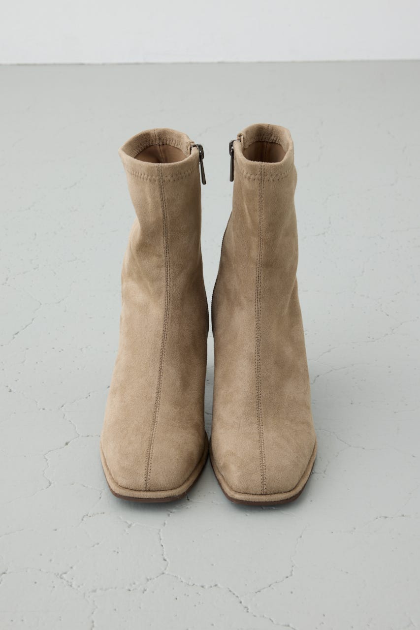 フェイクスエードショートストレッチブーツ BEG L