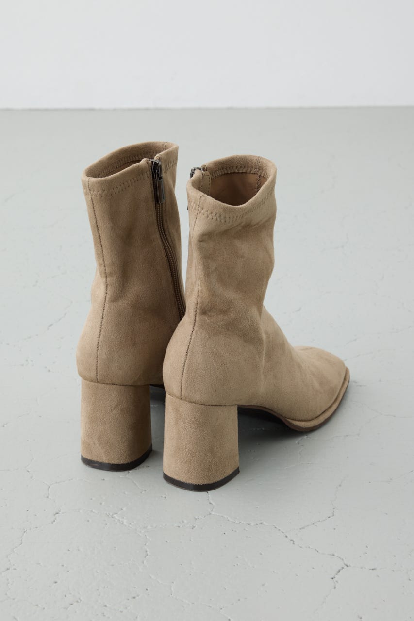 フェイクスエードショートストレッチブーツ BEG L