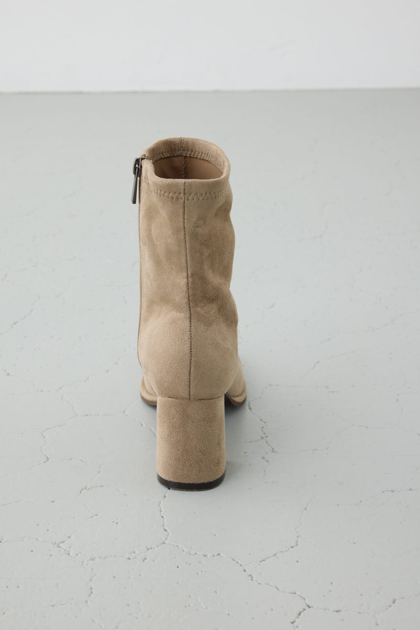 フェイクスエードショートストレッチブーツ BEG L