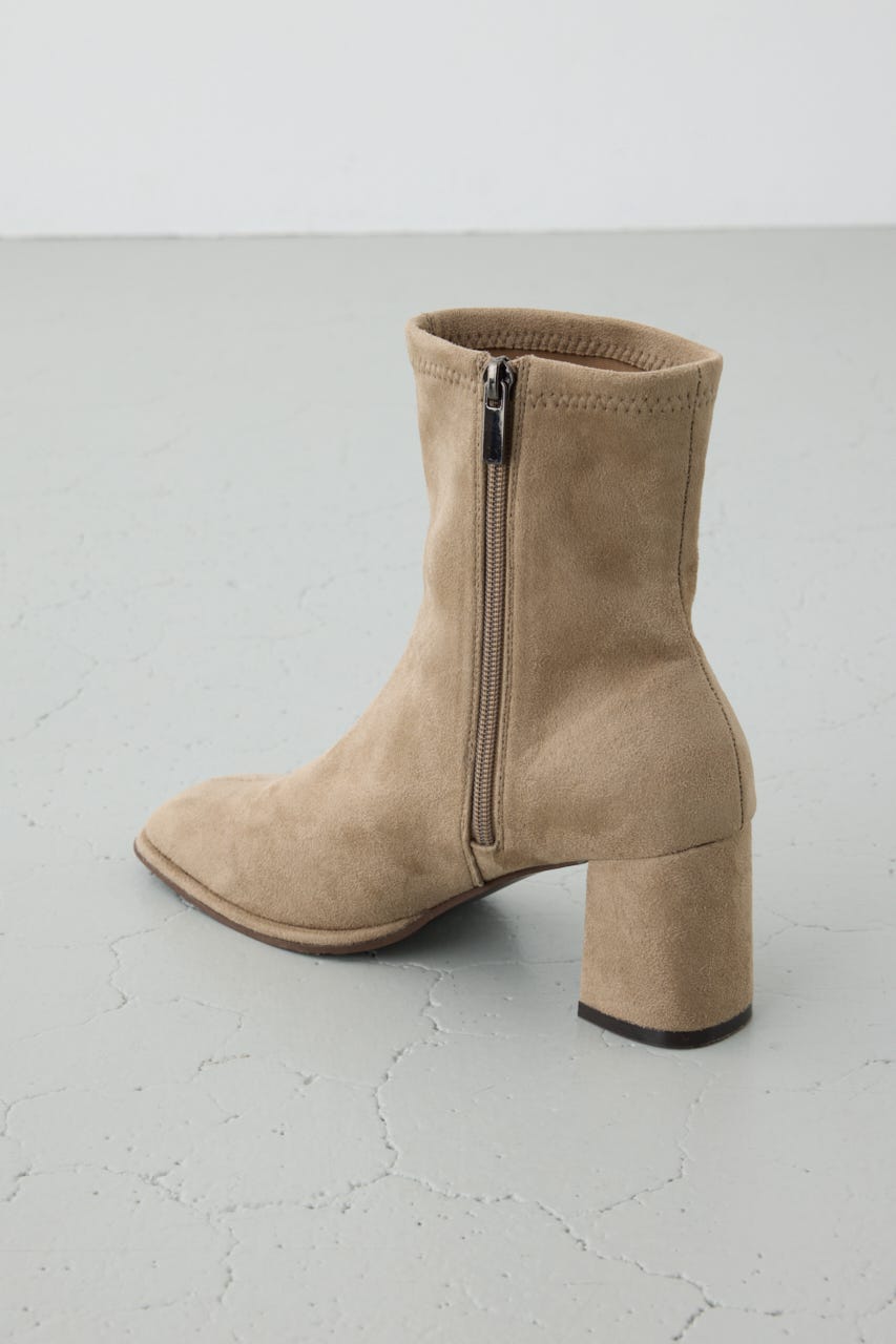 フェイクスエードショートストレッチブーツ BEG L