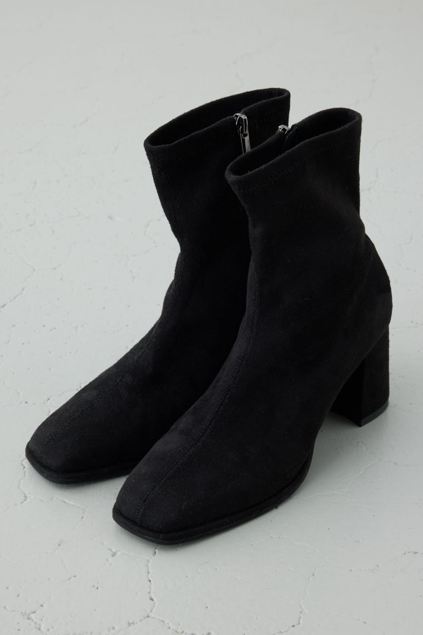 フェイクスエードショートストレッチブーツ BLK M