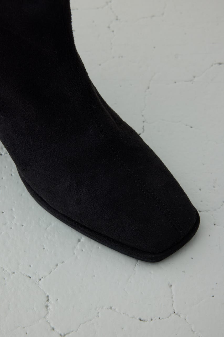 フェイクスエードショートストレッチブーツ BLK M