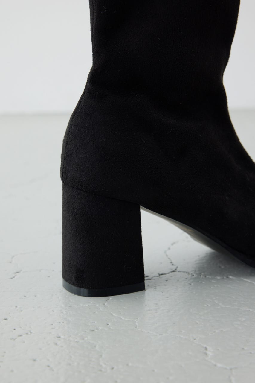 フェイクスエードショートストレッチブーツ BLK M