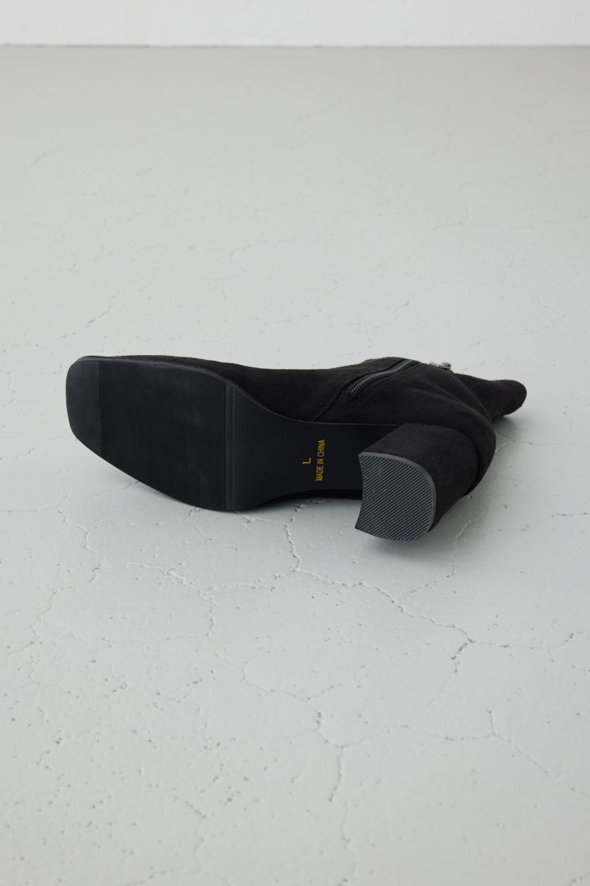 フェイクスエードショートストレッチブーツ BLK M