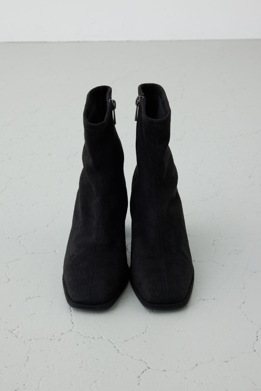 フェイクスエードショートストレッチブーツ BLK M