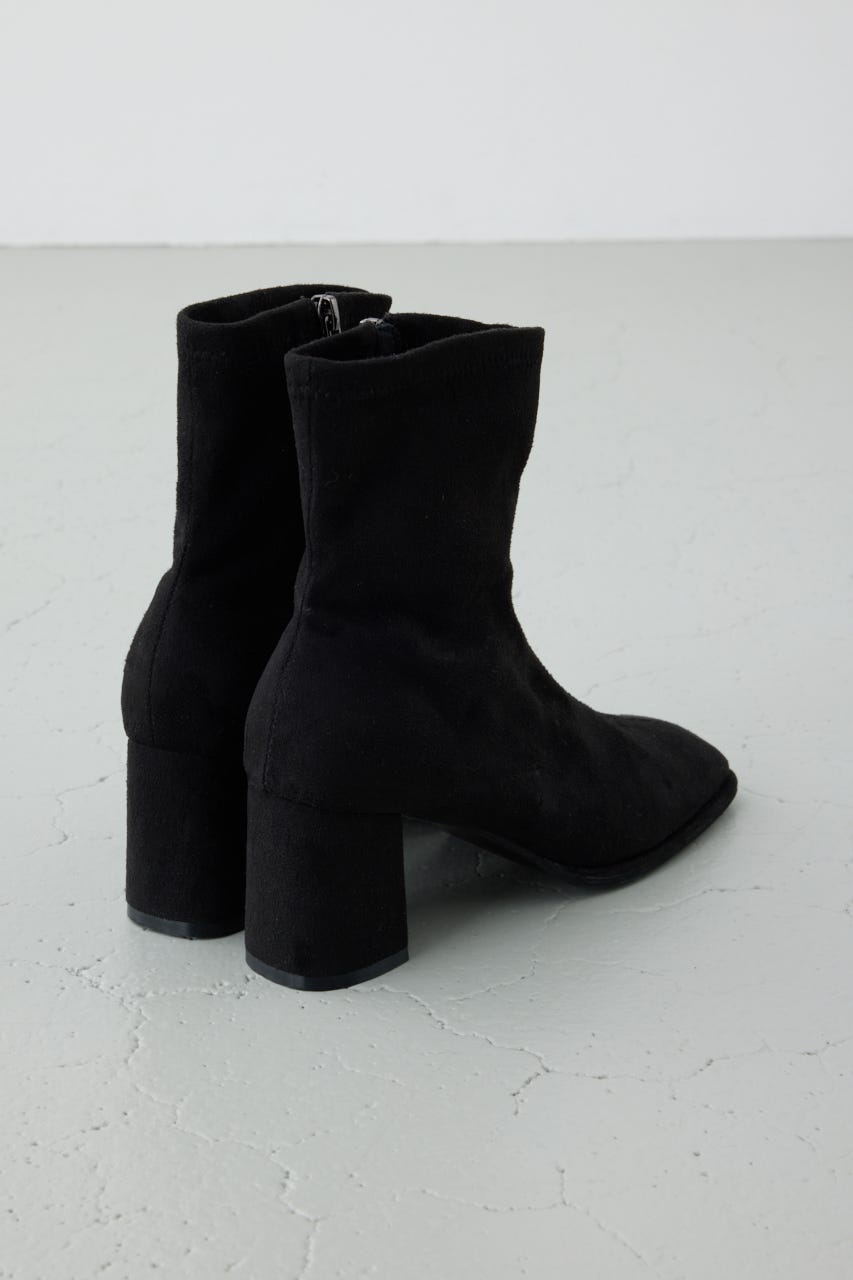 フェイクスエードショートストレッチブーツ BLK M