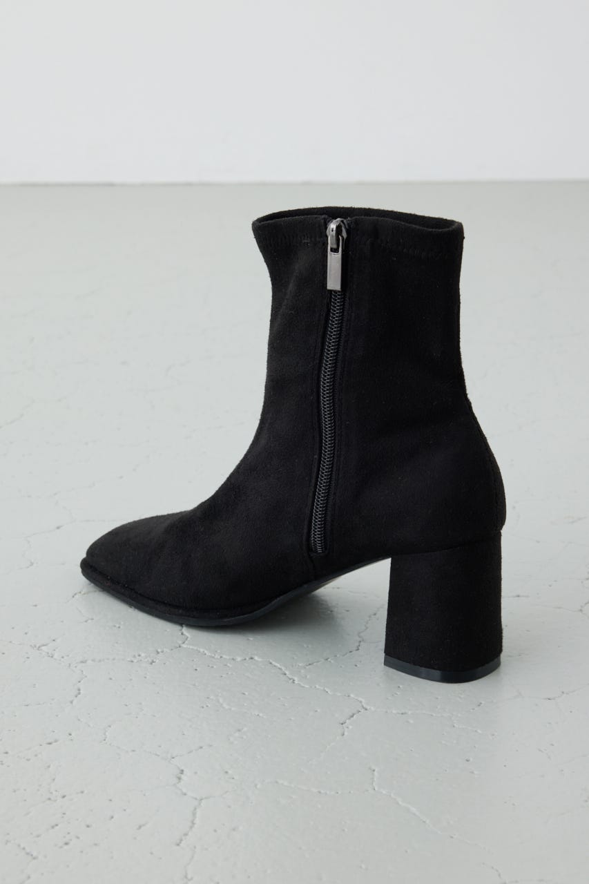 フェイクスエードショートストレッチブーツ BLK M