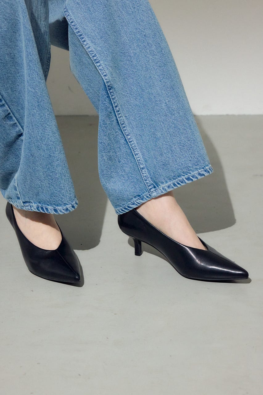 ソフトインソールポインテッドパンプス BLK M