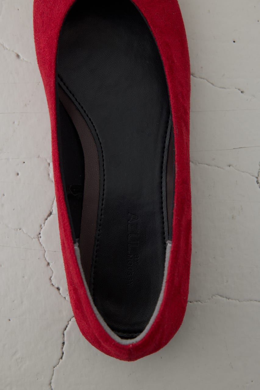 ソフトインソールローヒールパンプス RED S