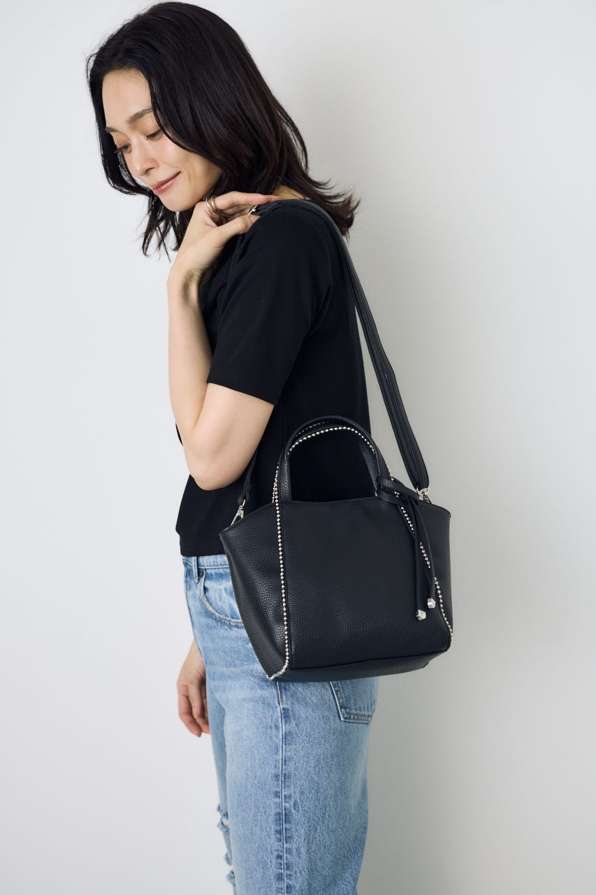 ボールチェーンミニトートバッグ BLK FREE