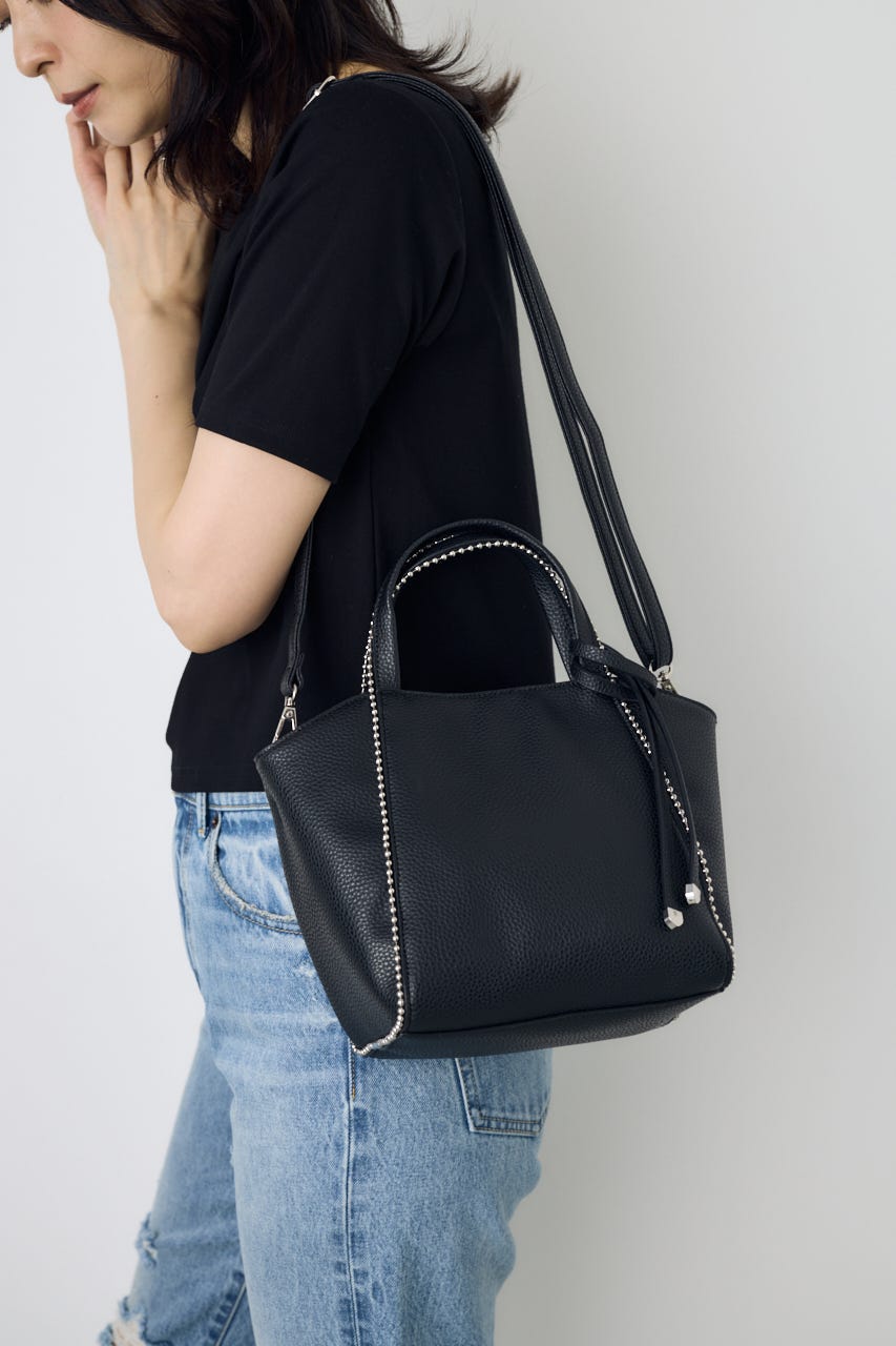 ボールチェーンミニトートバッグ BLK FREE