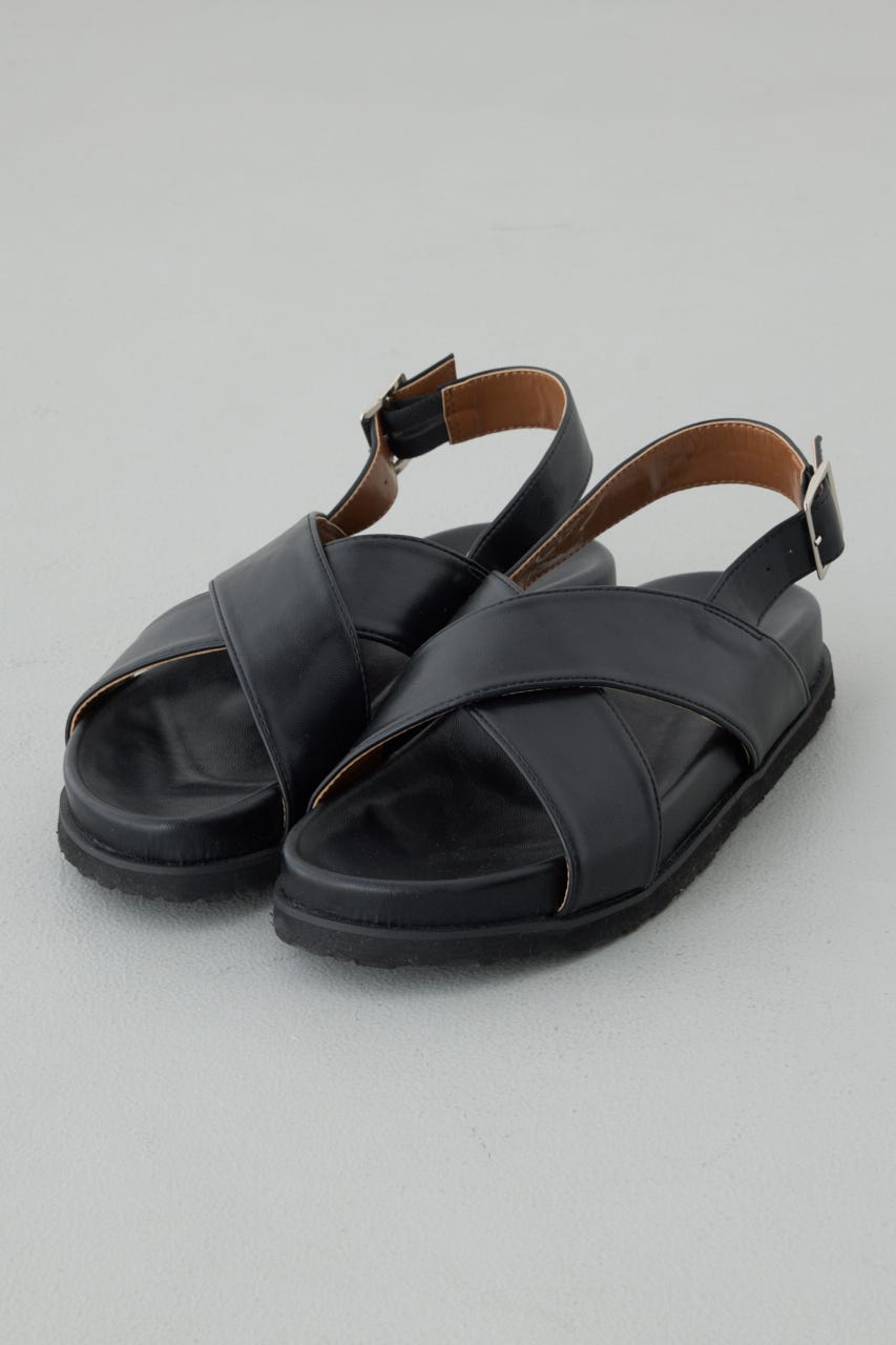 クロスベルトバックバンドサンダル BLK S