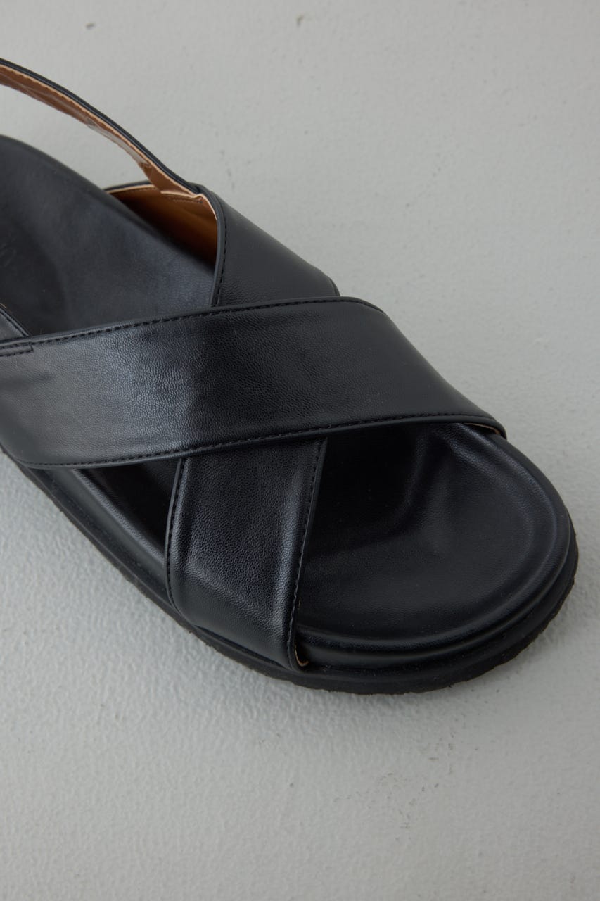 クロスベルトバックバンドサンダル BLK S