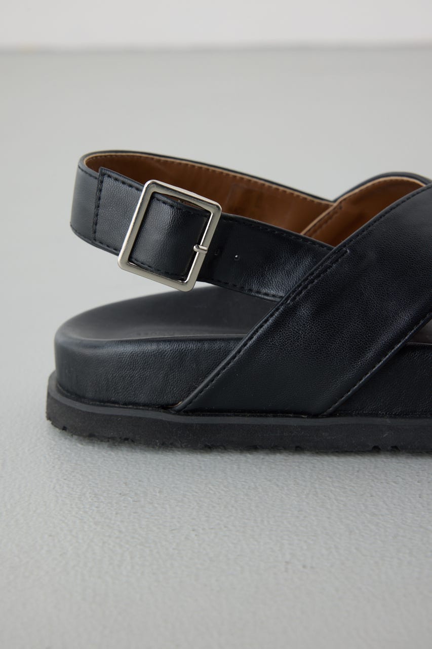 クロスベルトバックバンドサンダル BLK S