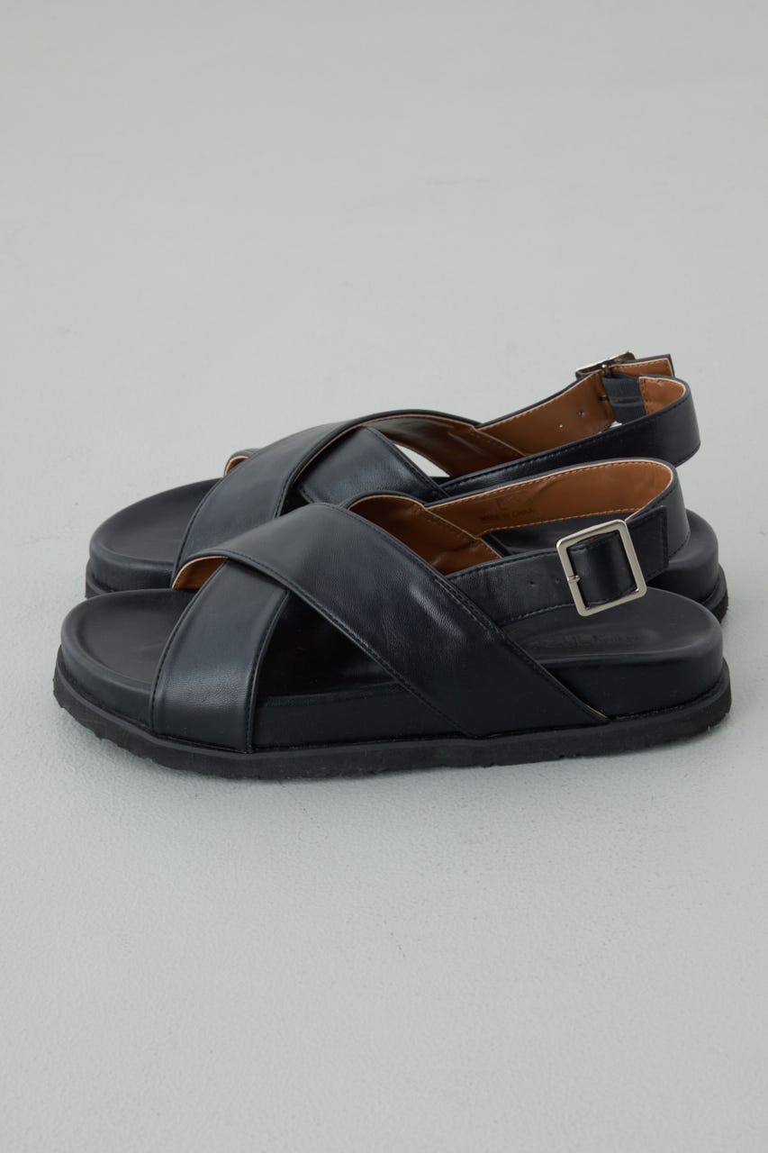 クロスベルトバックバンドサンダル BLK S