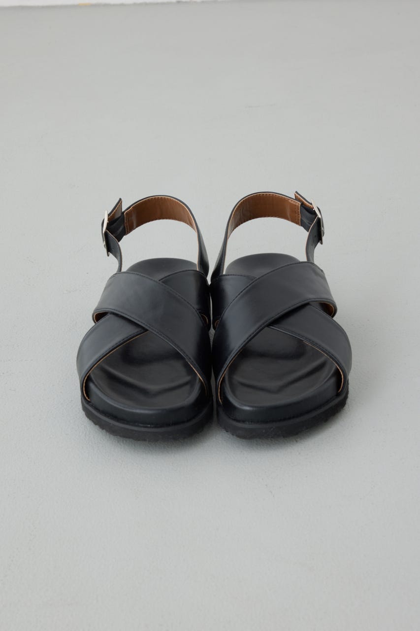 クロスベルトバックバンドサンダル BLK S