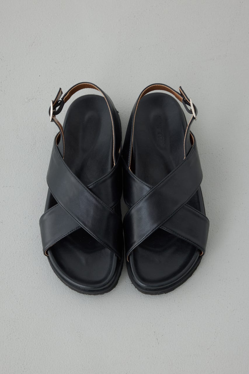 クロスベルトバックバンドサンダル BLK S