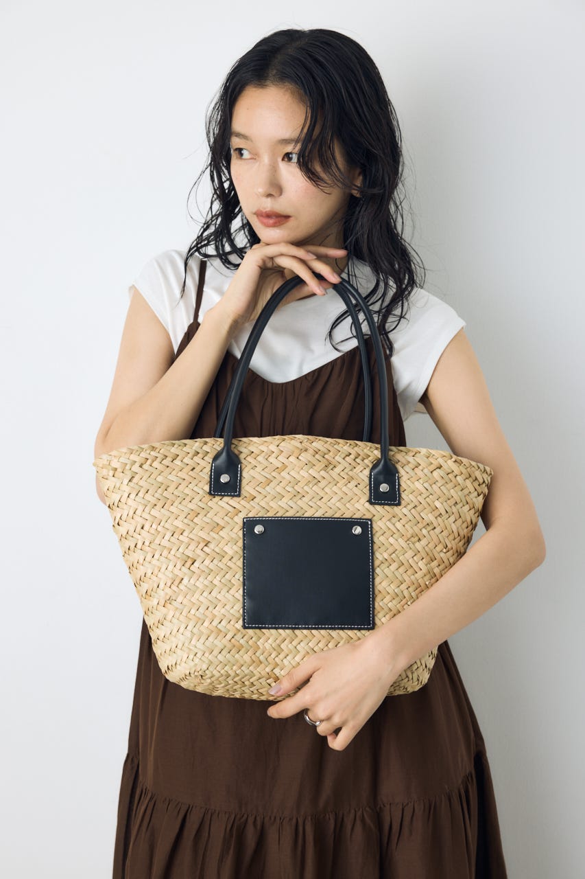 フロントポケットバスケットトート BLK FREE