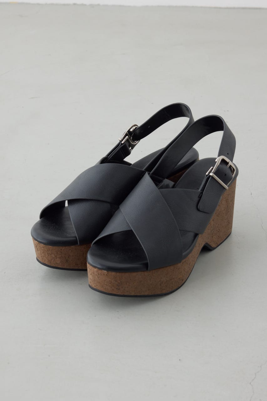 ウェッジソールサンダル BLK M