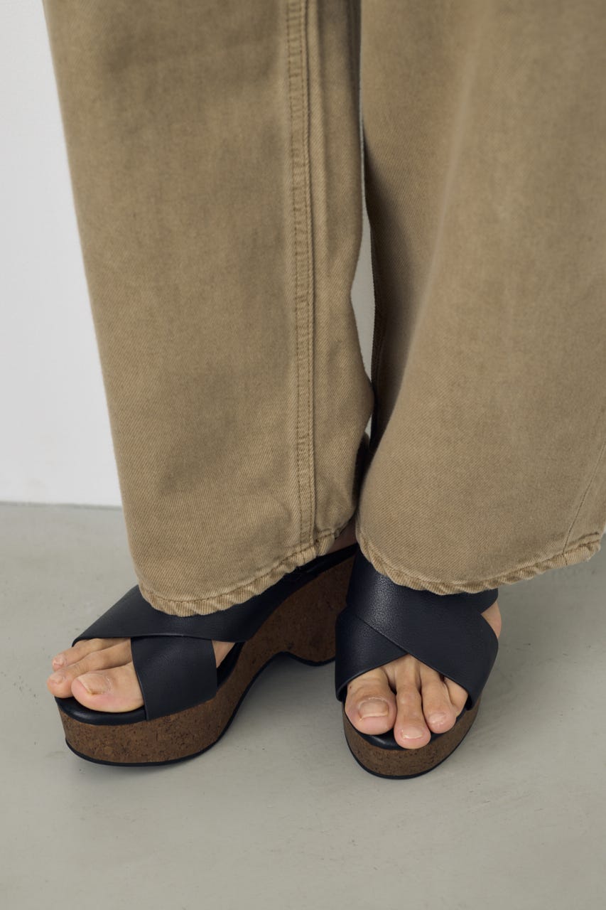 ウェッジソールサンダル BLK M