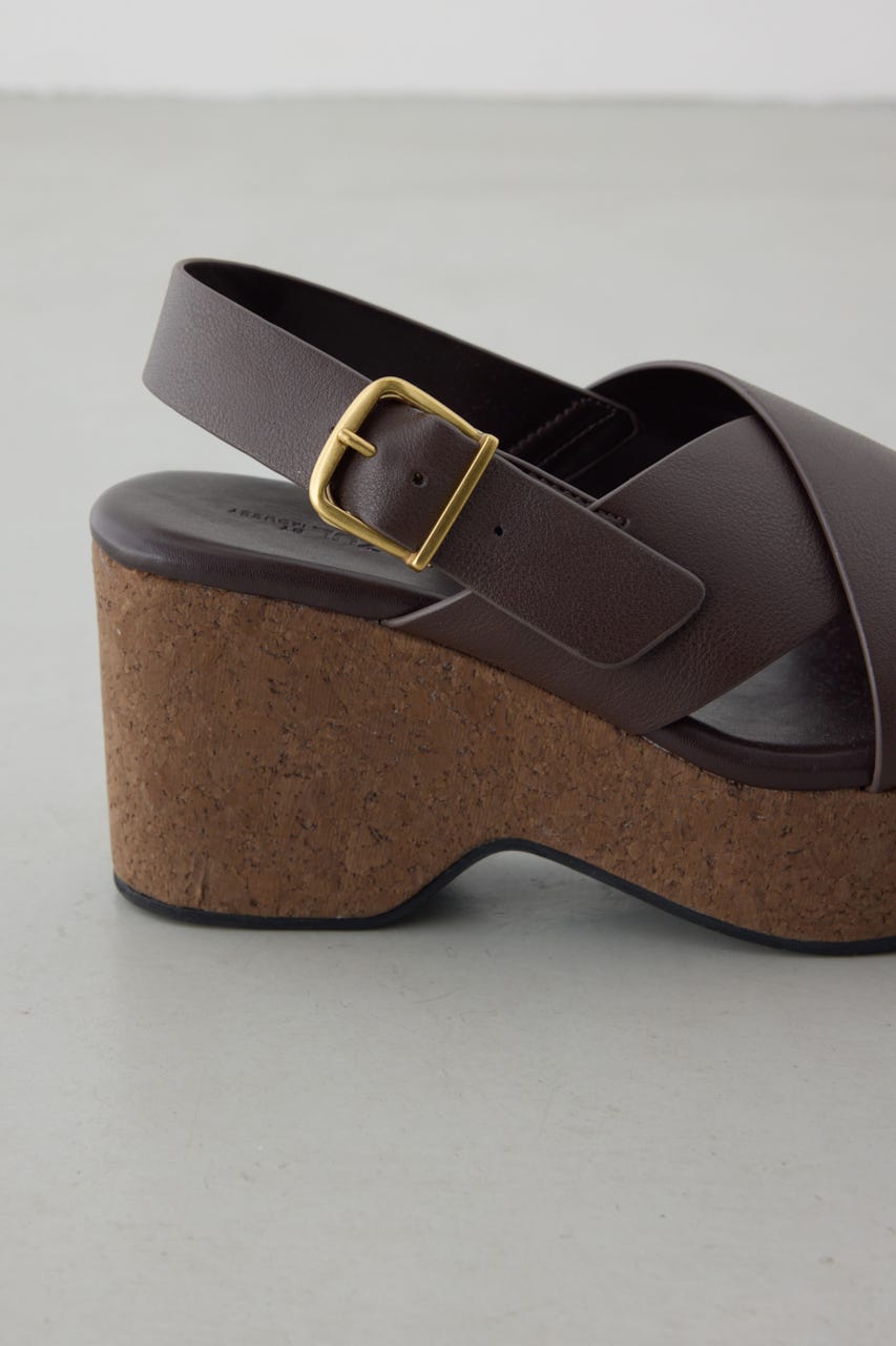 ウェッジソールサンダル BRN S