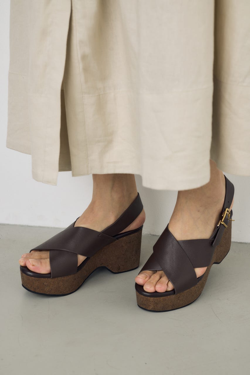 ウェッジソールサンダル BRN S