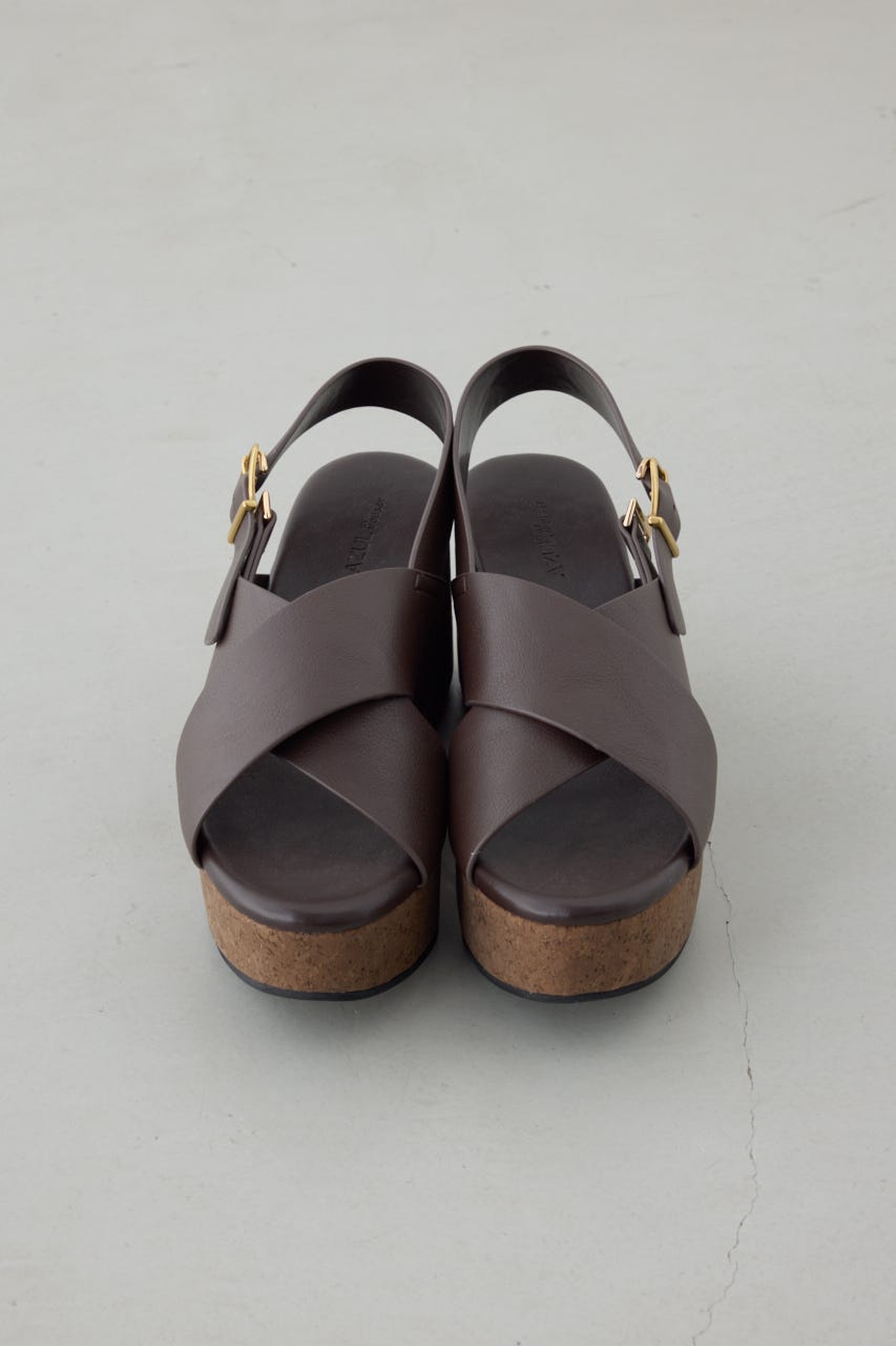 ウェッジソールサンダル BRN S