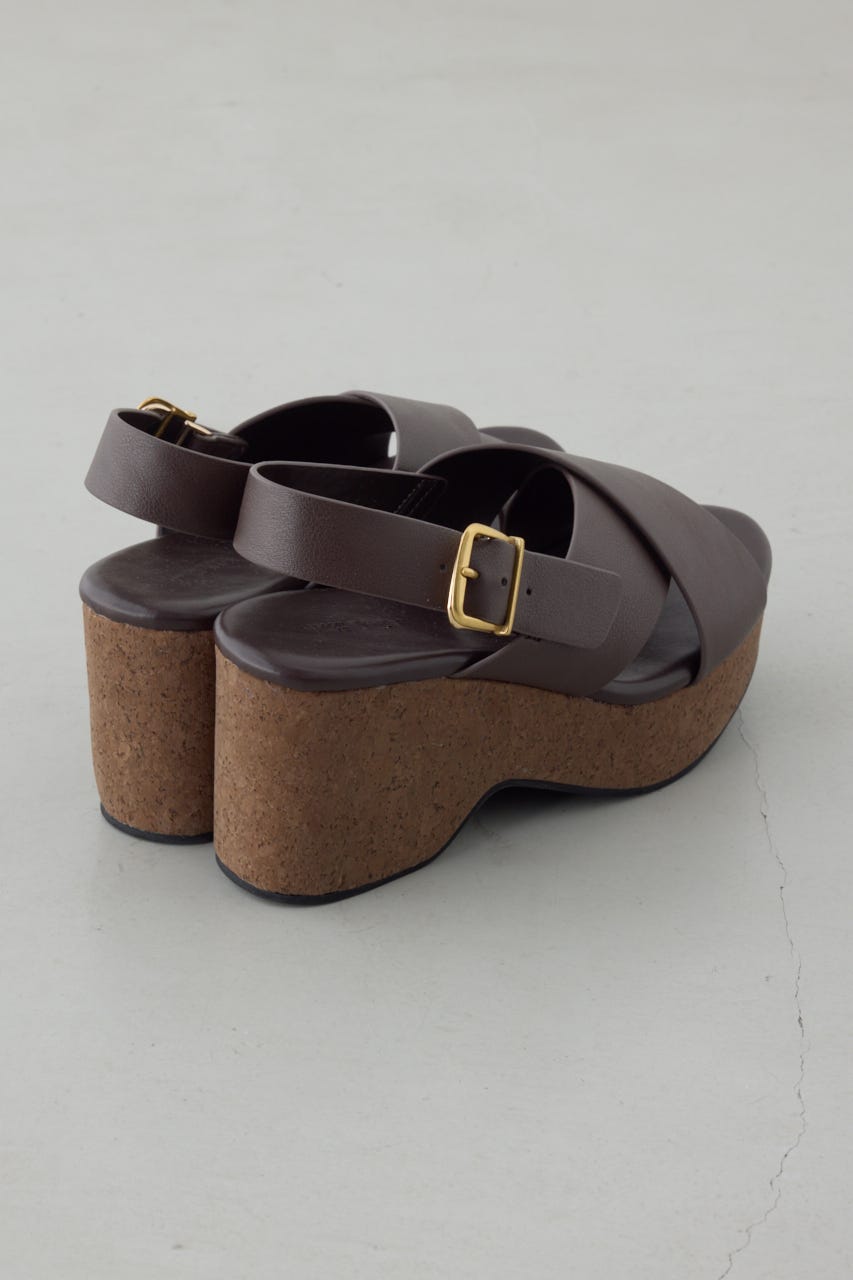 ウェッジソールサンダル BRN S