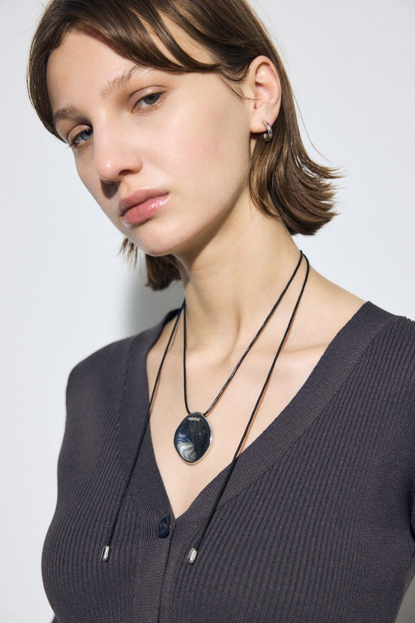 メタルプレートコードネックレス BLK FREE